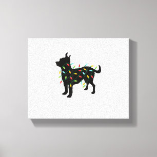 Chihuahua jul Ljus Julafton Gift för Hund älskare Canvastryck