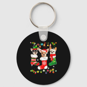 Chihuahua jul Ljus Nyckelring