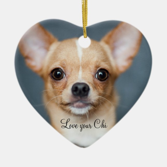 Chihuahua jul Ornament Heart Lägg till bild (Framsidan)