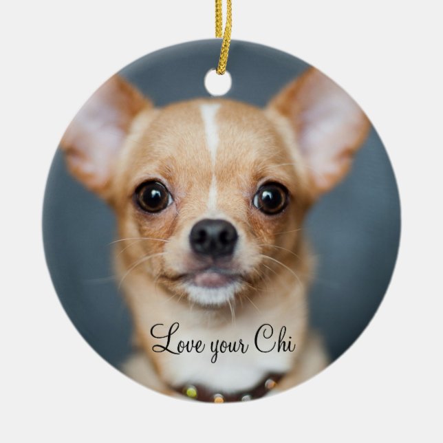 Chihuahua jul Ornament Lägg till ditt foto (Framsidan)