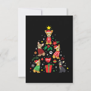 Chihuahua jul Ornament Träd Tack Kort