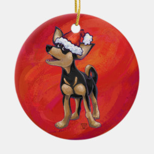 Chihuahua Jul på Red Julgransprydnad Keramik