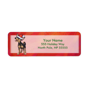 Chihuahua Jul på Red Returadress Etikett