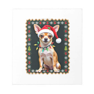 Chihuahua jul Santa ful jultröja hundälskare X Anteckningsblock
