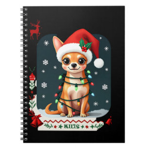 Chihuahua jul Santa ful jultröja hundälskare X Anteckningsbok