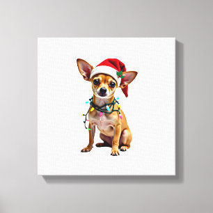 Chihuahua jul Santa ful jultröja hundälskare X Canvastryck