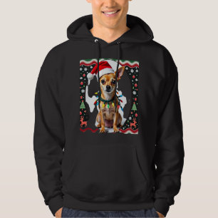 Chihuahua jul Santa ful jultröja hundälskare X Hoodie