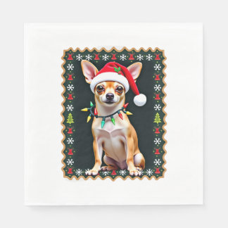 Chihuahua jul Santa ful jultröja hundälskare X Pappersservett