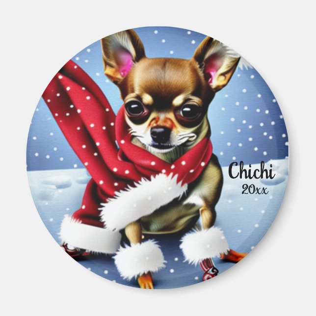 Chihuahua Jul, Santa Hund Magnet (Framsidan)