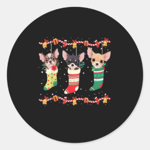 Chihuahua jul Socks Ljus Funny Julafton Hund Lo Runt Klistermärke
