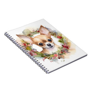 Chihuahua jul Utandning Festive Valp Anteckningsbok