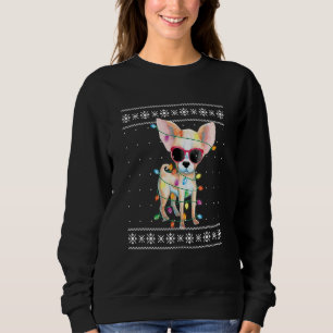Chihuahua julbelysning glasögon Chihuahua hundar T Shirt