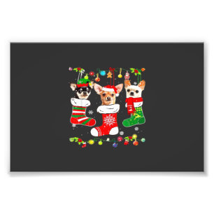 Chihuahua julbelysning Xmas Hund Klassisk T-Shirt Fototryck