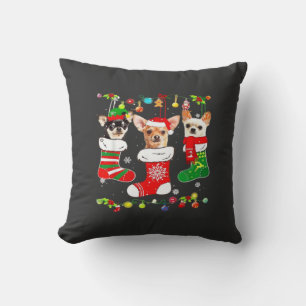 Chihuahua julbelysning Xmas Hund Klassisk T-Shirt Kudde