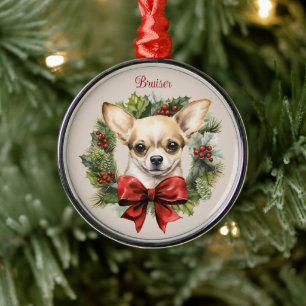 Chihuahua juldjur minnes Hundras Julgransprydnad Metall