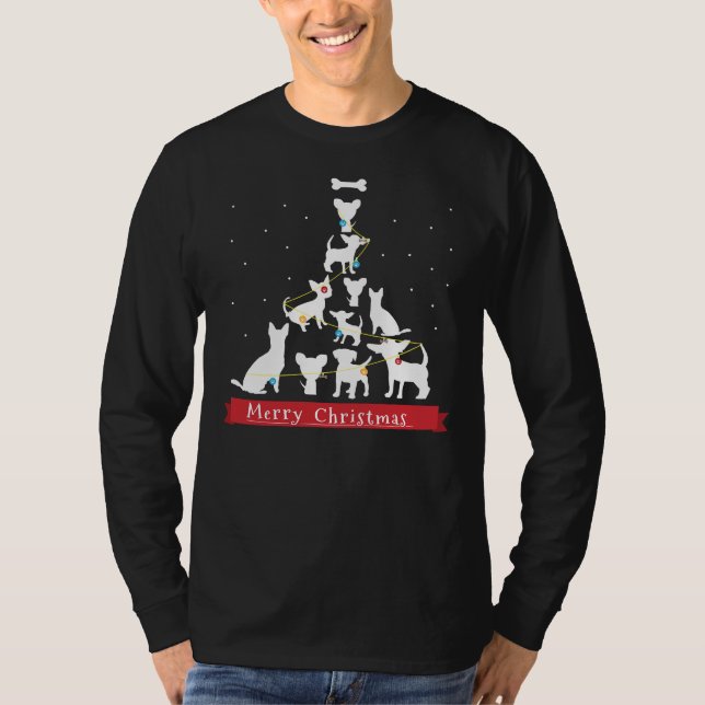 Chihuahua Julgran för Chihuahua jul T T Shirt (Framsida)