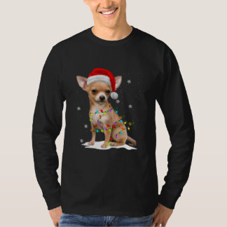 Chihuahua julgran ljus med snö Xmas T Shirt
