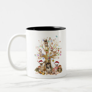 Chihuahua julgran ornament hund älskare Två-Tonad mugg