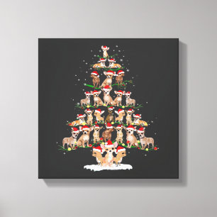 Chihuahua julgran Rollig tee Xmas Chihuahua Canvastryck