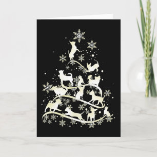 Chihuahua julgran snöflingor Glad jul hund Kort
