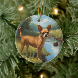Chihuahua Julgransprydnad Keramik