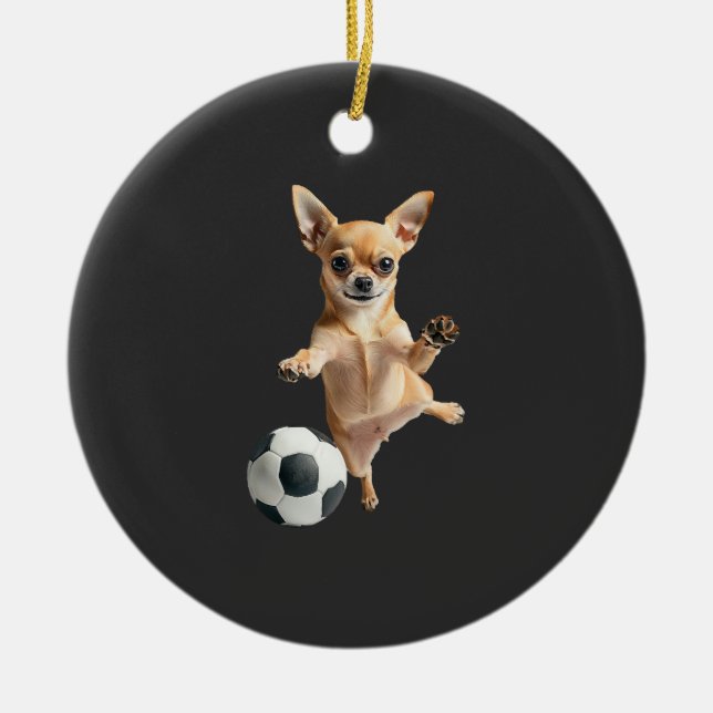 Chihuahua  julgransprydnad keramik (Framsidan)