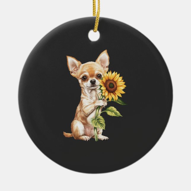 Chihuahua   julgransprydnad keramik (Framsidan)