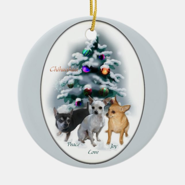 Chihuahua-julklappar Ornament (Framsidan)