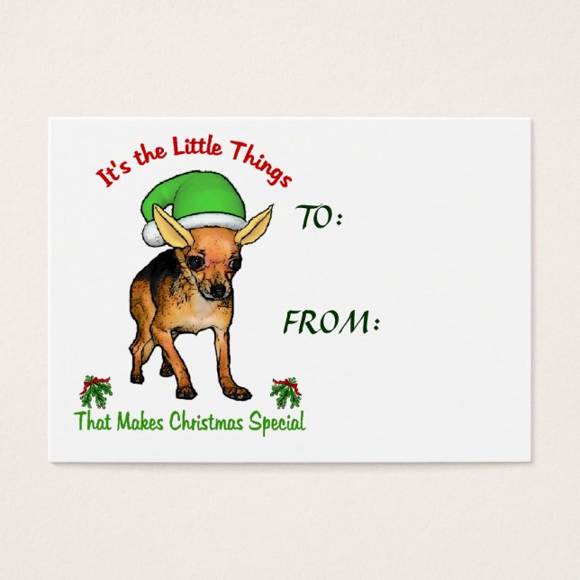 Chihuahua-julklappar Visitkort (Framsidan)