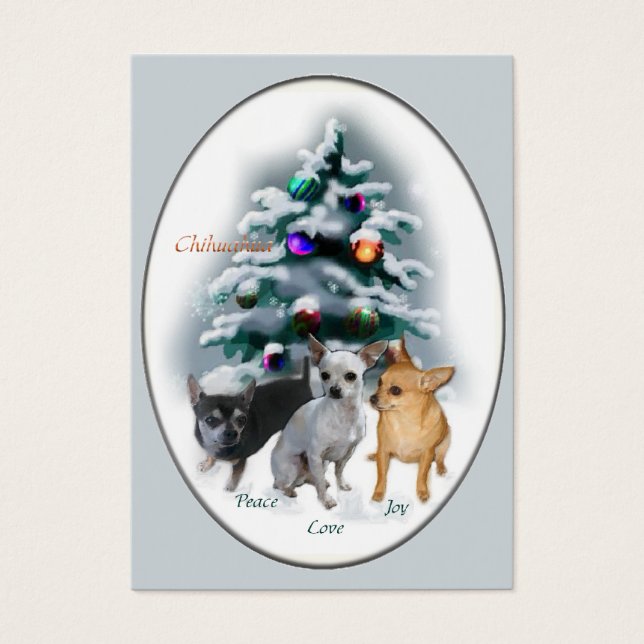 Chihuahua-julklappar Visitkort (Framsidan)