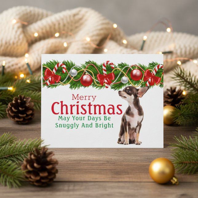 Chihuahua-julkort Helg Vykort (Chihuahua Christmas Holiday Postcard)