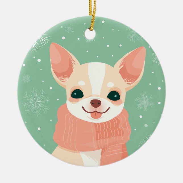 Chihuahua-julminne Julgransprydnad Keramik (Framsidan)