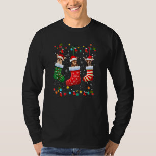 Chihuahua julstrumpor Xmas Pyjamas Hund T Shirt