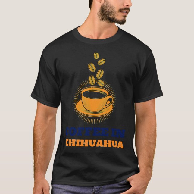Chihuahua-kaffe och lycka t shirt (Framsida)