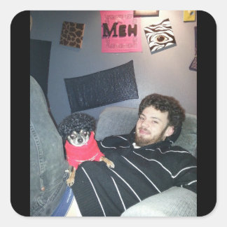 chihuahua kärlek fyrkantigt klistermärke