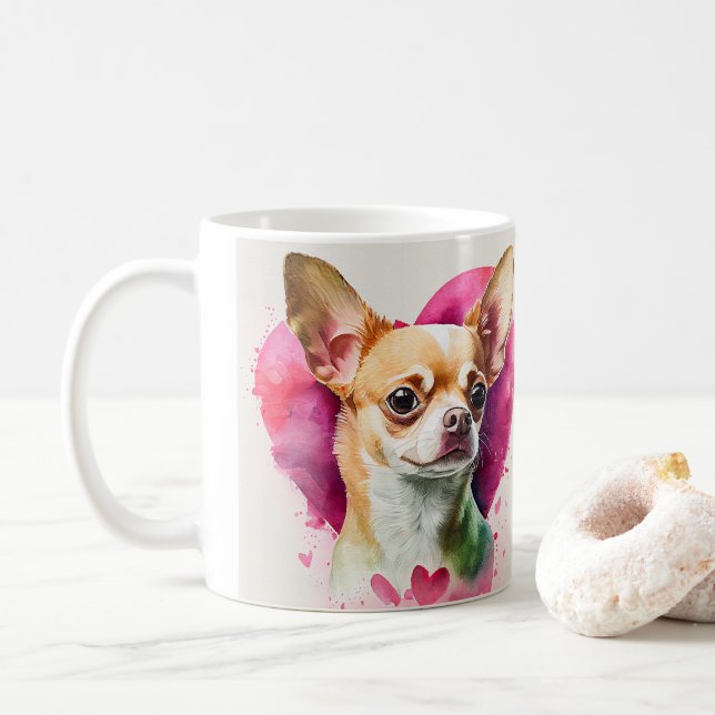 Chihuahua Kärlek Graphic Kaffemugg (Med munk)