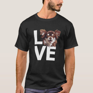 Chihuahua Kärlek Long Hair Chiwawa Long Hved Lyckl T Shirt