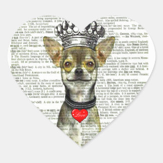 CHIHUAHUA KÄRLEK STICKER-KÄRLEK KUNG HJÄRTFORMAT KLISTERMÄRKE