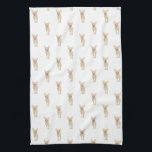 Chihuahua (Kort Haird, Fawn Tan Cream) Kökshandduk<br><div class="desc">En vackert utförlig vattenfärgsillustration av en gräddkrämssluten äpplehead chihuahua som är inställd på smyckesrader. Den här utformningen räcker för att stå ensam biet, men kan också som neutralt! För de sötaste gåvorna lägger du till fler matchande artiklar från samlingen! Om du vill se mer arbete och lära dig mer om...</div>