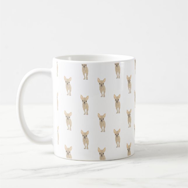 Chihuahua (Kort Hairo, Fawn Tan) Kaffemugg (Vänster)
