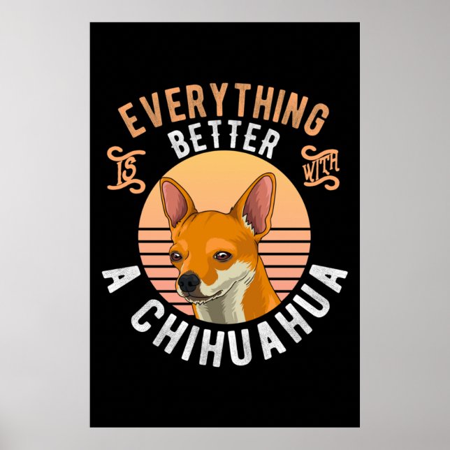 Chihuahua kort hår hundägare poster (Framsidan)