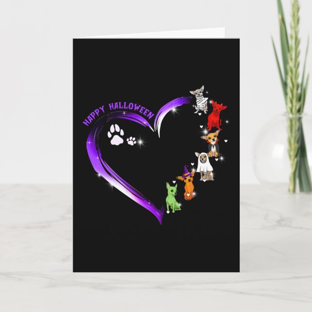 Chihuahua kostym Glad Halloween Tröja Rolig Hund Kort (Framsida)