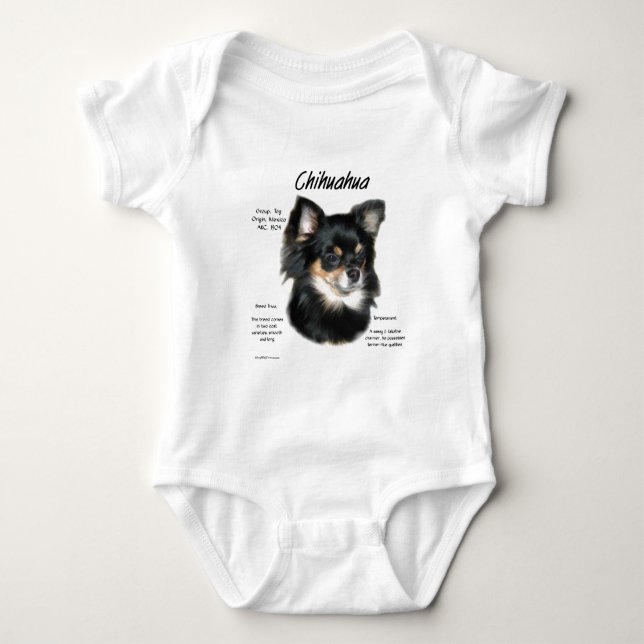 Chihuahua (lång) Historia Design T Shirt (Framsida)