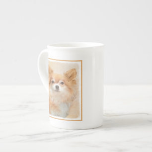 Chihuahua Långfärgad Hund Painting Original Art Benporslin Mugg