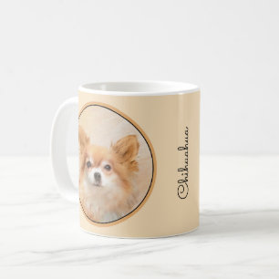 Chihuahua Långfärgad Hund Painting Original Art Kaffemugg