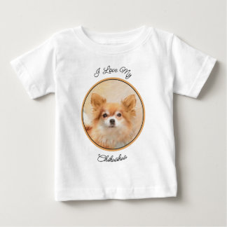 Chihuahua Långfärgad Hund Painting Original Art T Shirt