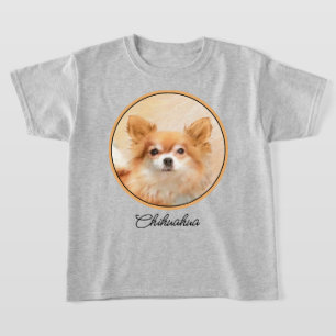Chihuahua Långhårig Hund Målar Original Konst T Shirt