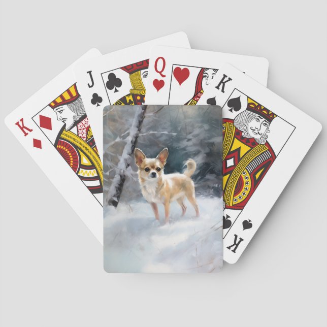 Chihuahua Låt det snöa jul Casinokort (Baksidan)