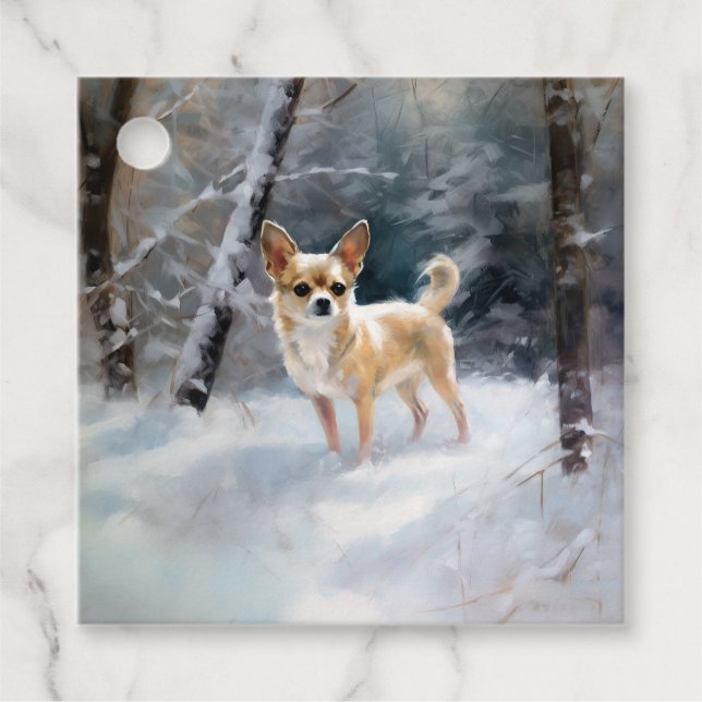 Chihuahua Låt det snöa jul Gåvor Etiketter (Framsida)