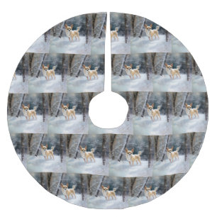 Chihuahua Låt det snöa jul Julgransmatta Borstad Polyester